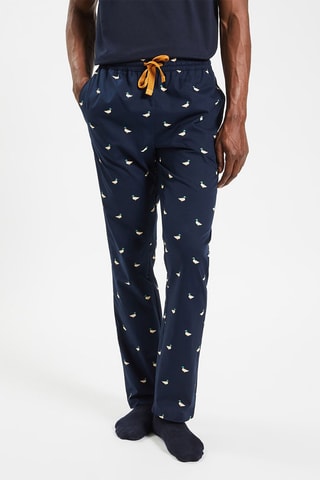 Pantalon de pyjama en coton biologique - Bleu marine