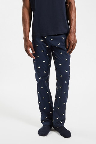 Pantalon de pyjama en coton biologique - Bleu marine