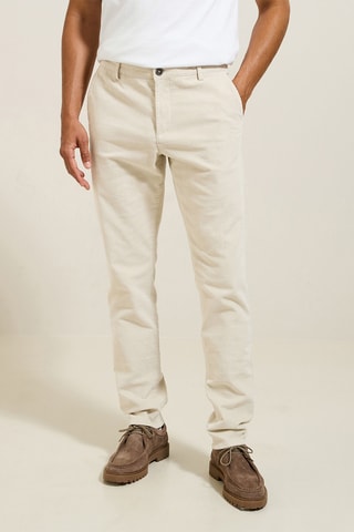 Pantalon slim en velours - Ecru