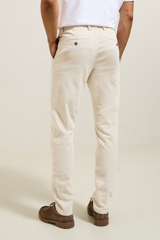 Pantalon slim en velours - Ecru