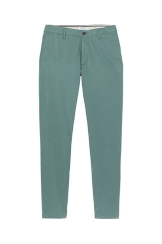 Chino slim en coton biologique - Bleu canard - Longueur 34