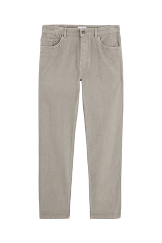 Pantalon regular en velours - Gris