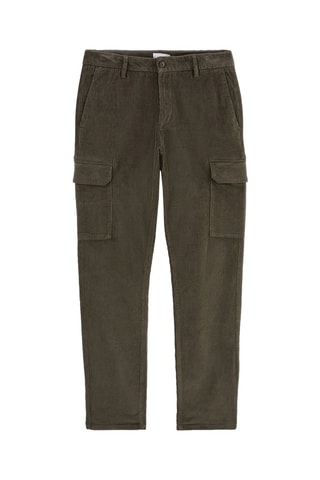 Pantalon cargo slim en velours - Kaki