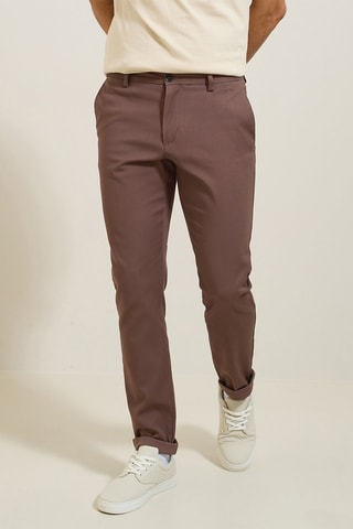 Chino slim en coton biologique - Mauve
