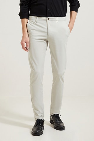Chino slim en coton biologique - Ecru - Longueur 34