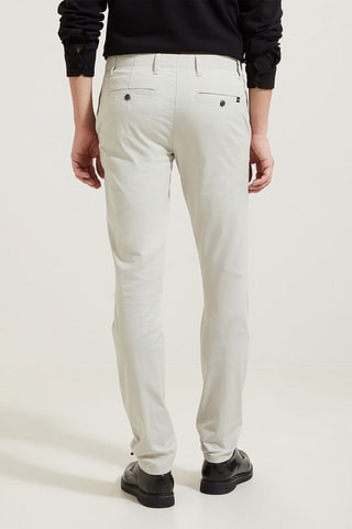 Chino slim en coton biologique - Ecru - Longueur 34