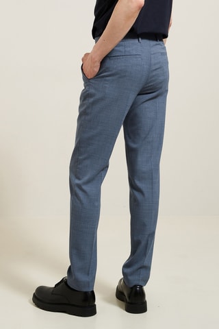 Pantalon slim en laine - Bleu marine