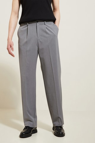 Pantalon large - Gris clair