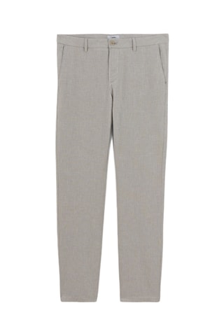 Pantalon droit en lin - Gris clair