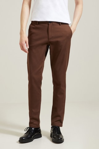Pantalon chino slim - Marron