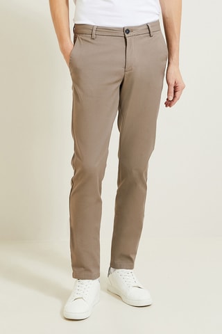Pantalon chino slim - Marron
