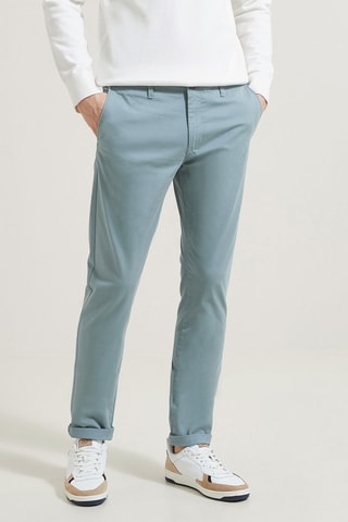 Pantalon chino slim - Bleu - Longueur 34