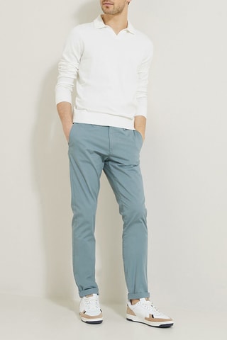 Pantalon chino slim - Bleu - Longueur 34