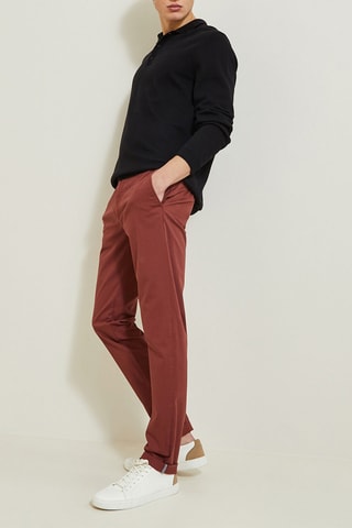 Pantalon chino slim - Bordeaux - Longueur 34