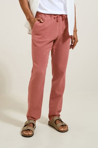 Pantalon large - Rose