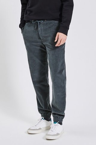 Pantalon droit en velours côtelé - Bleu marine