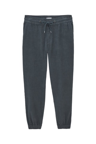 Pantalon droit en velours côtelé - Bleu marine