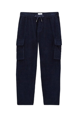 Pantalon droit en velours - Bleu marine