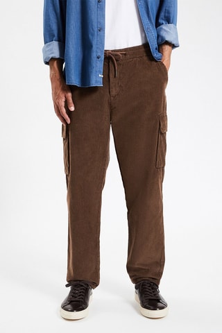 Pantalon droit en velours - Marron