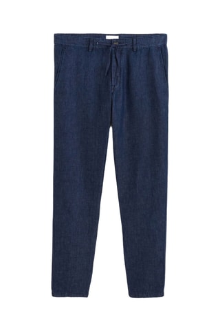 Jean relaxed en lin - Bleu