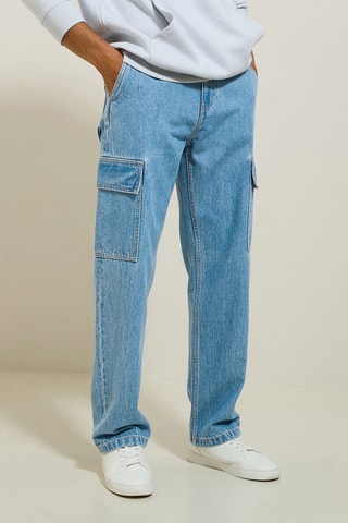 Jean cargo - Bleu - Longueur 34