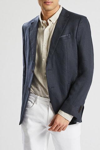Veste en lin - Bleu