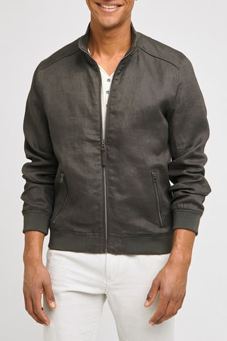 Bomber en lin - Kaki