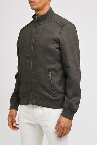 Bomber en lin - Kaki