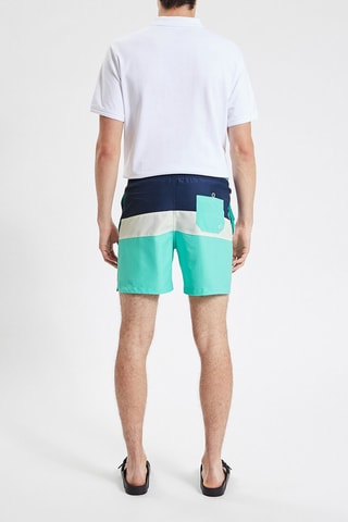 Short de bain - Turquoise et bleu marine