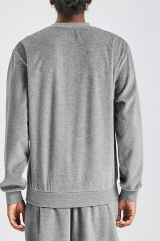 Sweat en velours - Gris clair chiné