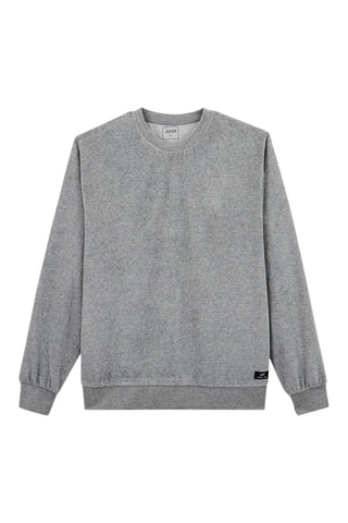 Sweat en velours - Gris clair chiné