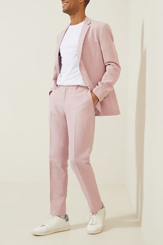 Veste de costume en lin - Rose