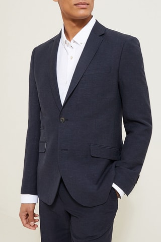 Veste de costume en lin - Bleu