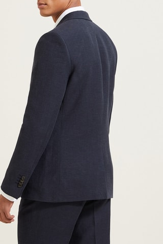 Veste de costume en lin - Bleu