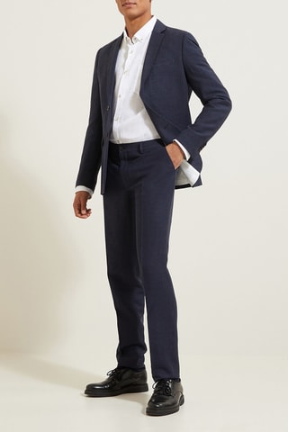 Veste de costume en lin - Bleu