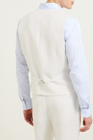 Gilet de costume slim en lin - Blanc