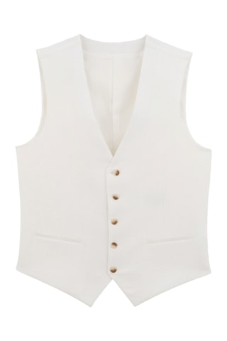 Gilet de costume slim en lin - Blanc