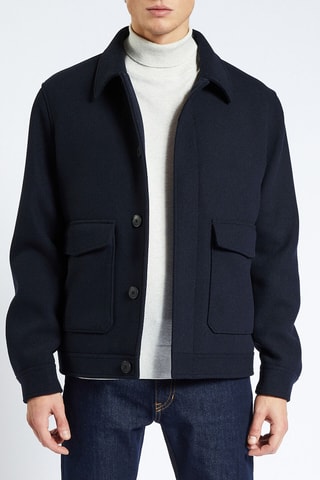 Blouson en laine - Bleu