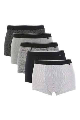 5 boxers en coton biologique - Noir