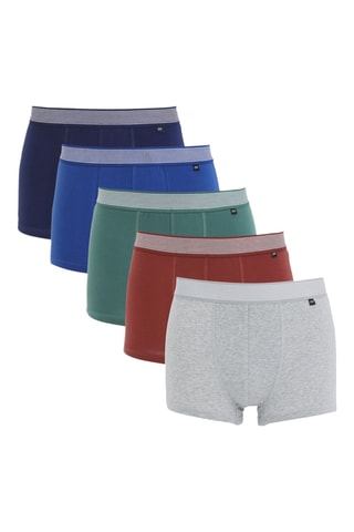 5 boxers en coton biologique - Rouge