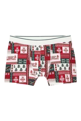 Boxer en coton biologique - Rouge et vert