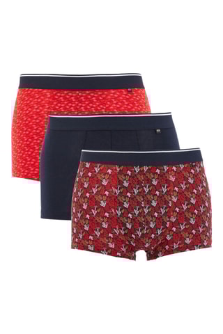 3 boxers en coton biologique - Rouge