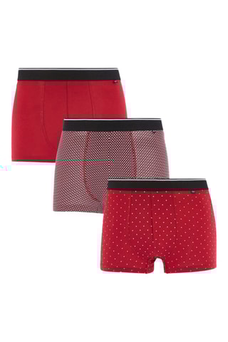 3 boxers en coton biologique - Rouge