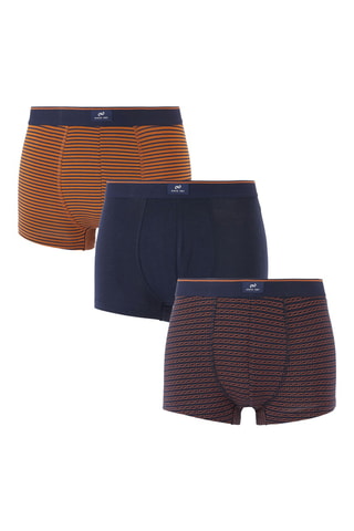 3 boxers en coton biologique - Bleu marine
