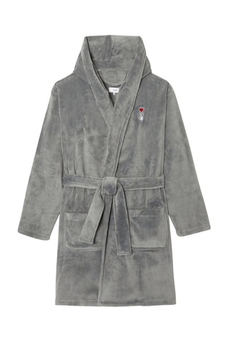 Peignoir à capuche - Gris