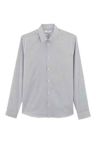 Chemise slim - Ecru et gris clair