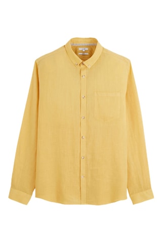 Chemise regular en lin - Jaune