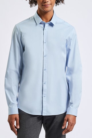 Chemise slim en coton biologique - Bleu clair