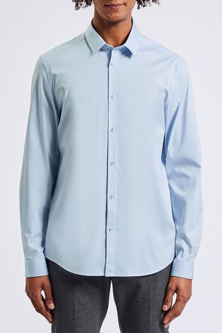 Chemise slim en coton biologique - Bleu clair