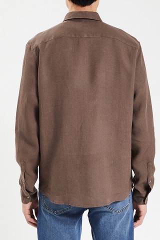 Chemise regular en lin - Marron
